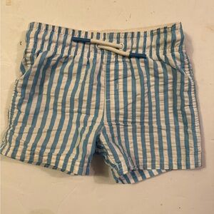 Blue and White Striped Kids swim Shorts